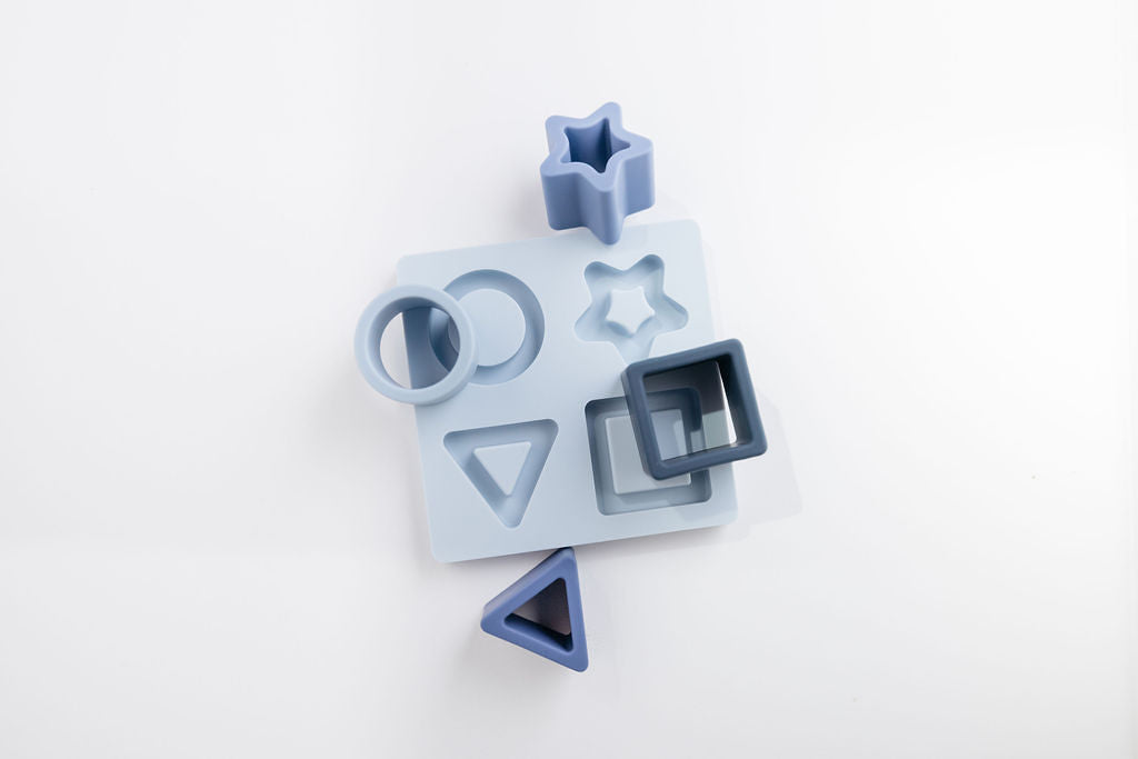 Classic Blue Silicone Puzzle + Teether