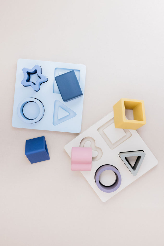 Classic Blue Silicone Puzzle + Teether