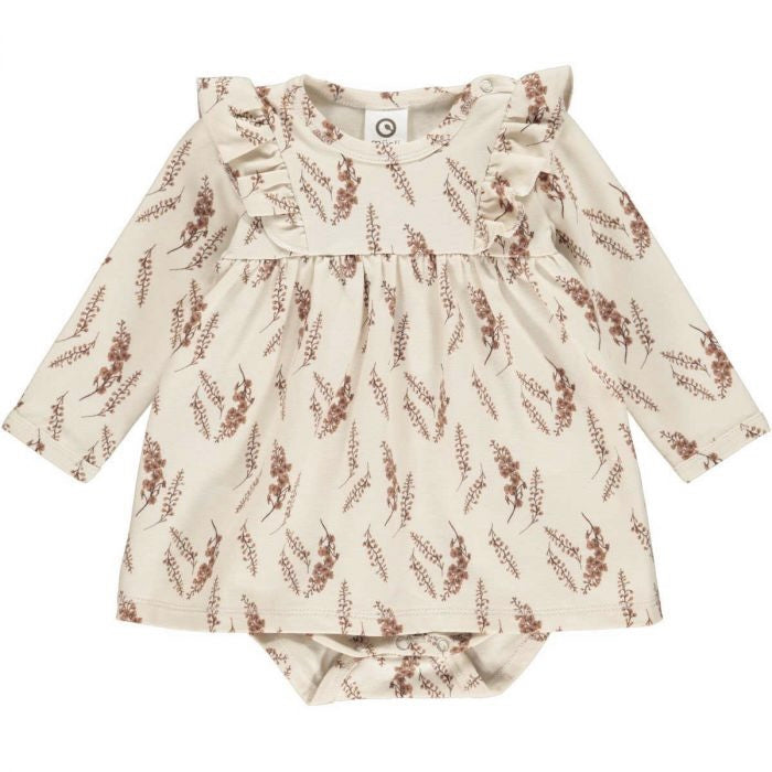 Cream Floral Skirted Onesie