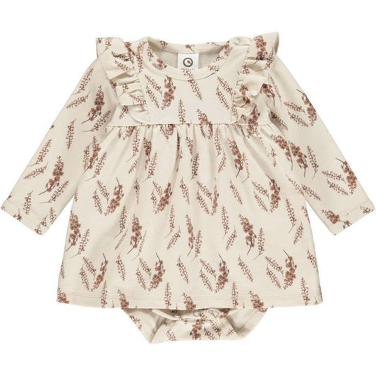 Cream Floral Skirted Onesie