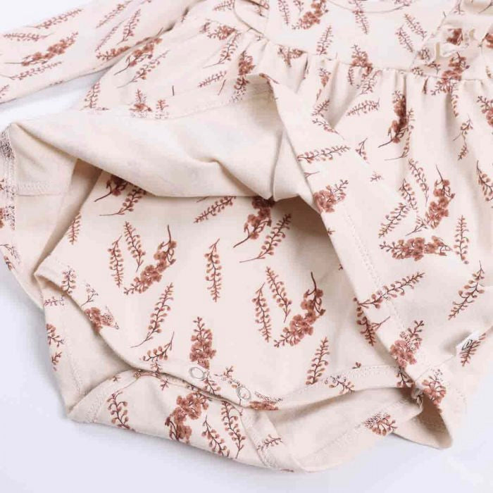 Cream Floral Skirted Onesie