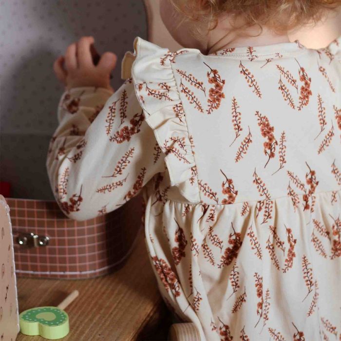Cream Floral Skirted Onesie