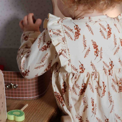 Cream Floral Skirted Onesie