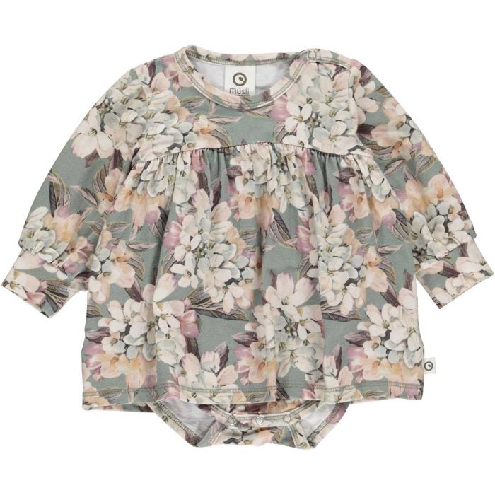 Sage Floral Skirted Onesie