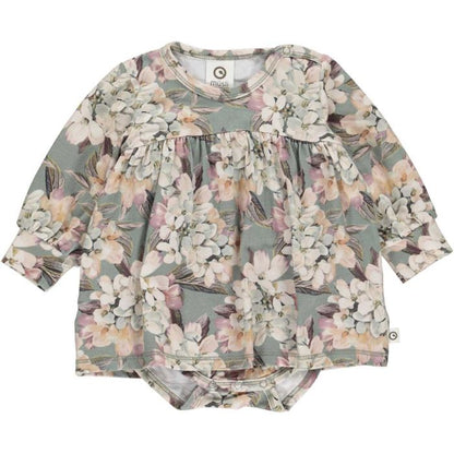 Sage Floral Skirted Onesie