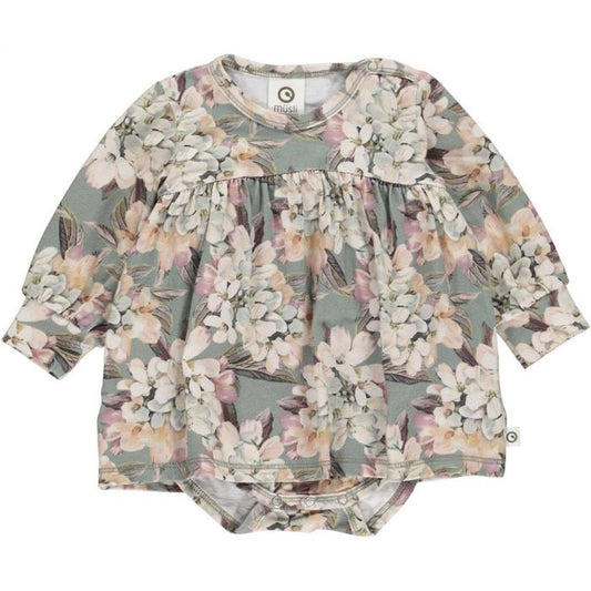Sage Floral Skirted Onesie