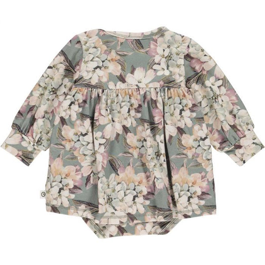 Sage Floral Skirted Onesie