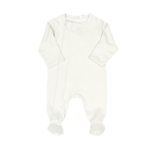 White Basic Zip Footie