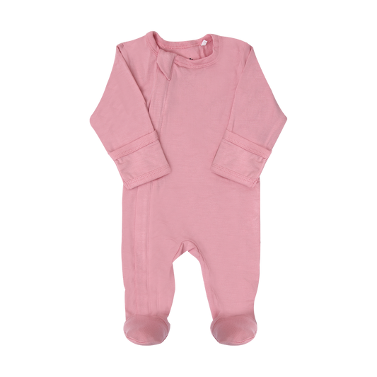 Pink Basic Zip Footie