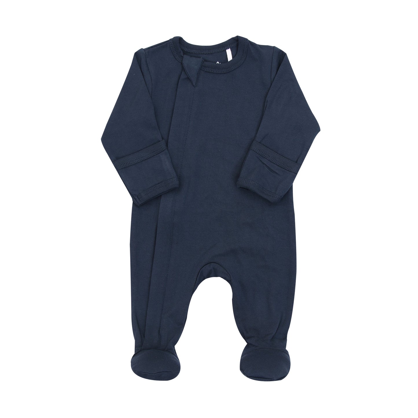 Navy Blue Basic Zip Footie
