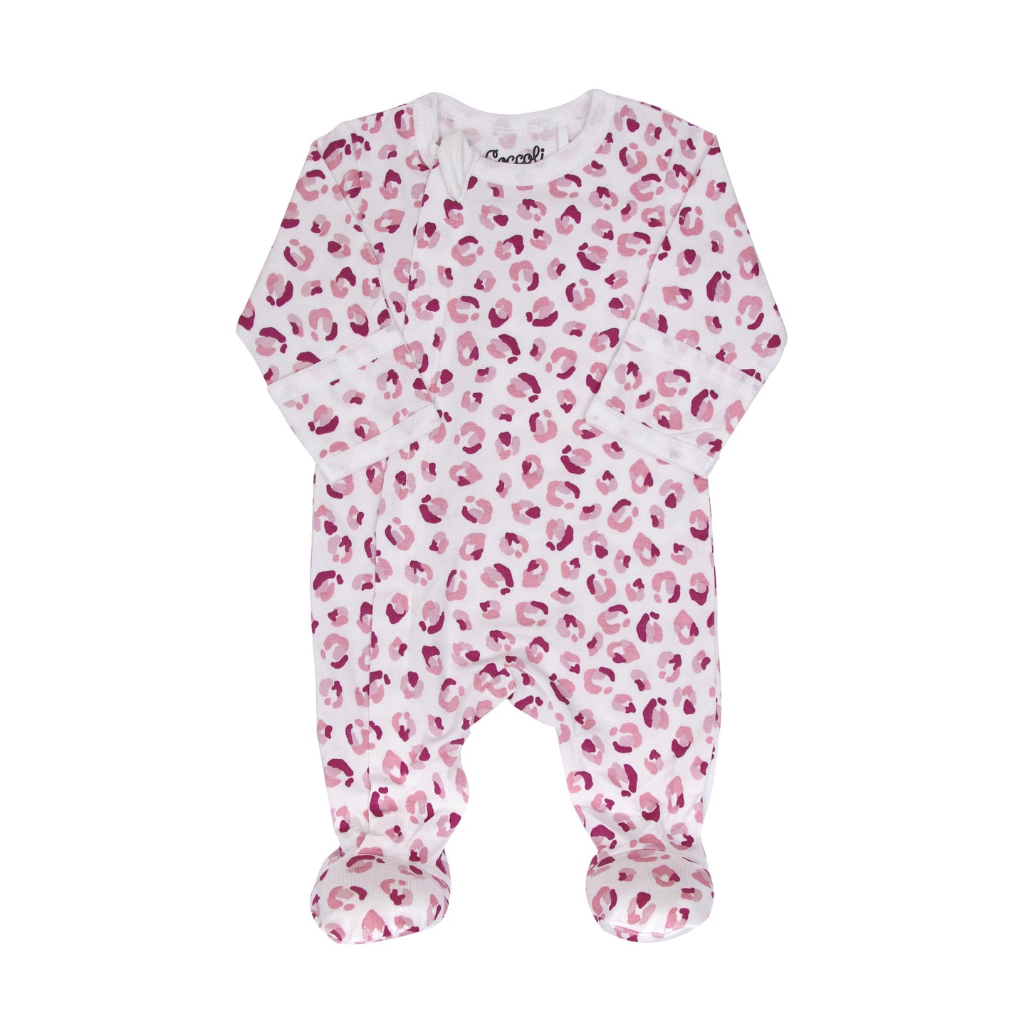 Pink Leopard Zip Footie