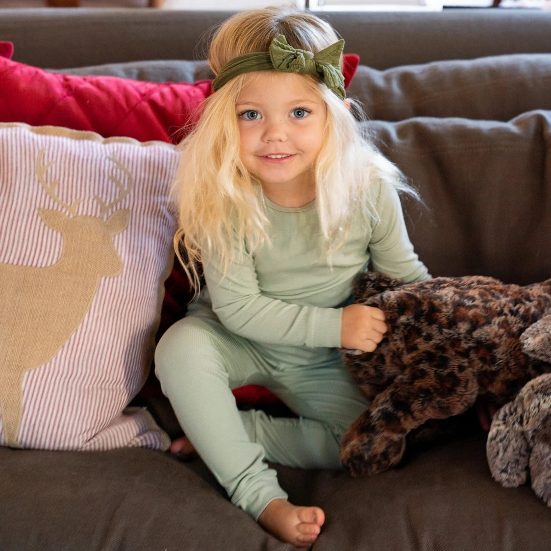Mint Green Ribbed Pajama Set