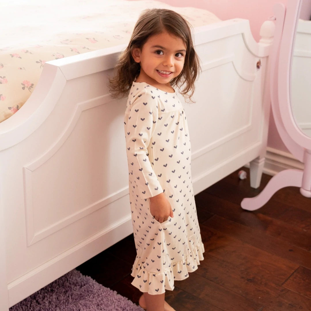 Gray Hearts Boho Dress