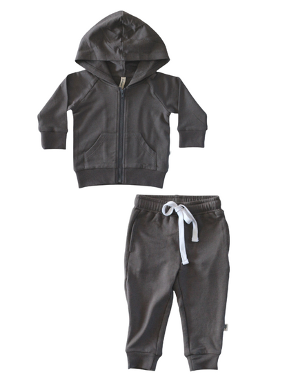 Gray Wash Zip Hoodie