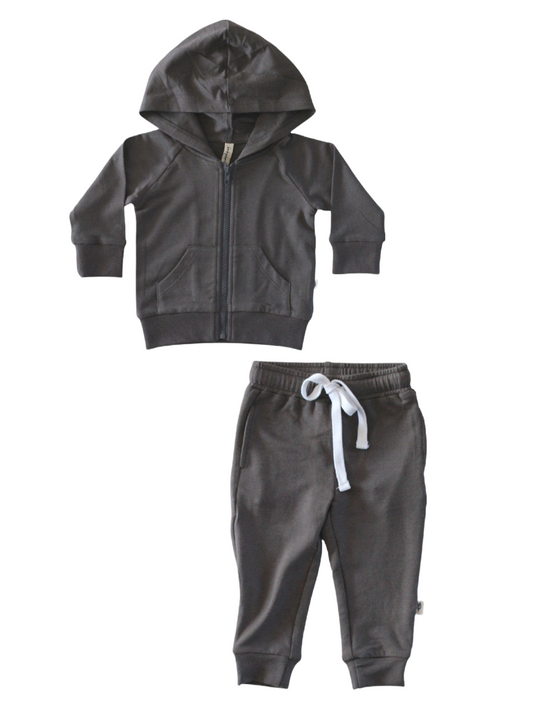 Gray Wash Track Pants