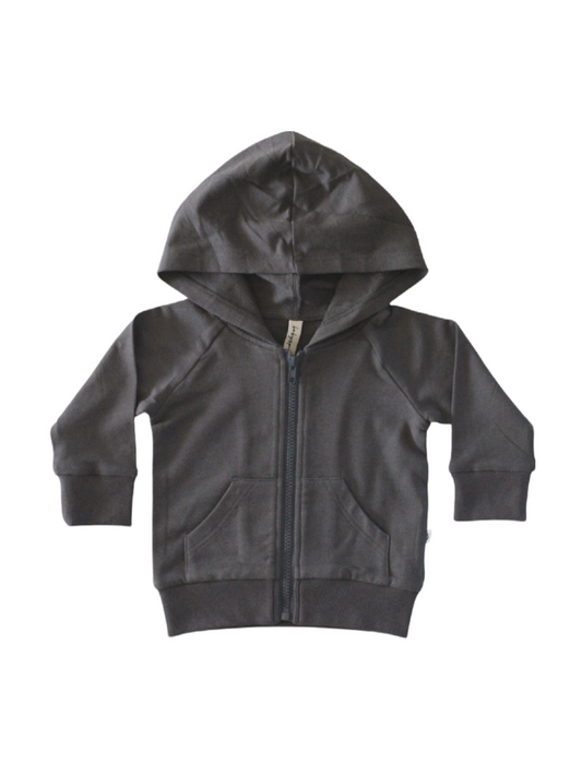 Gray Wash Zip Hoodie