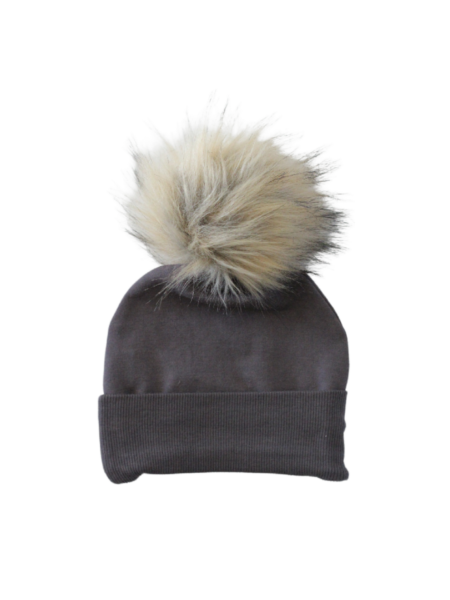 Gray Wash Pom Hat