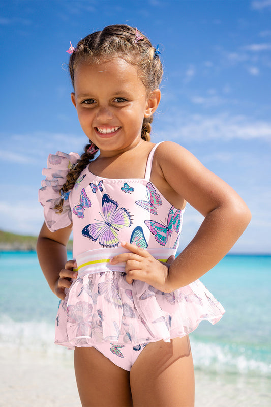 Butterfly One Piece with  Matching Tutu Swimsuit Set