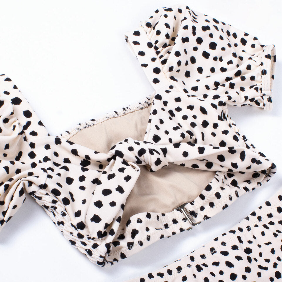 Dalmatian Leopard High Waist Bikini Set