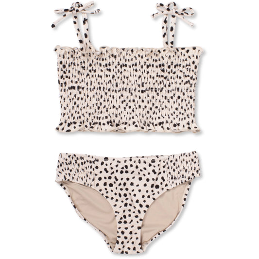 Dalmatian Leopard Two Piece Smocked Swimsuit