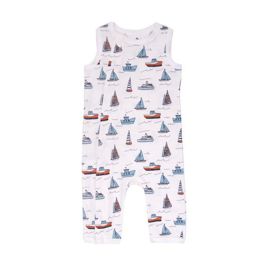 Boat Print Zip Romper