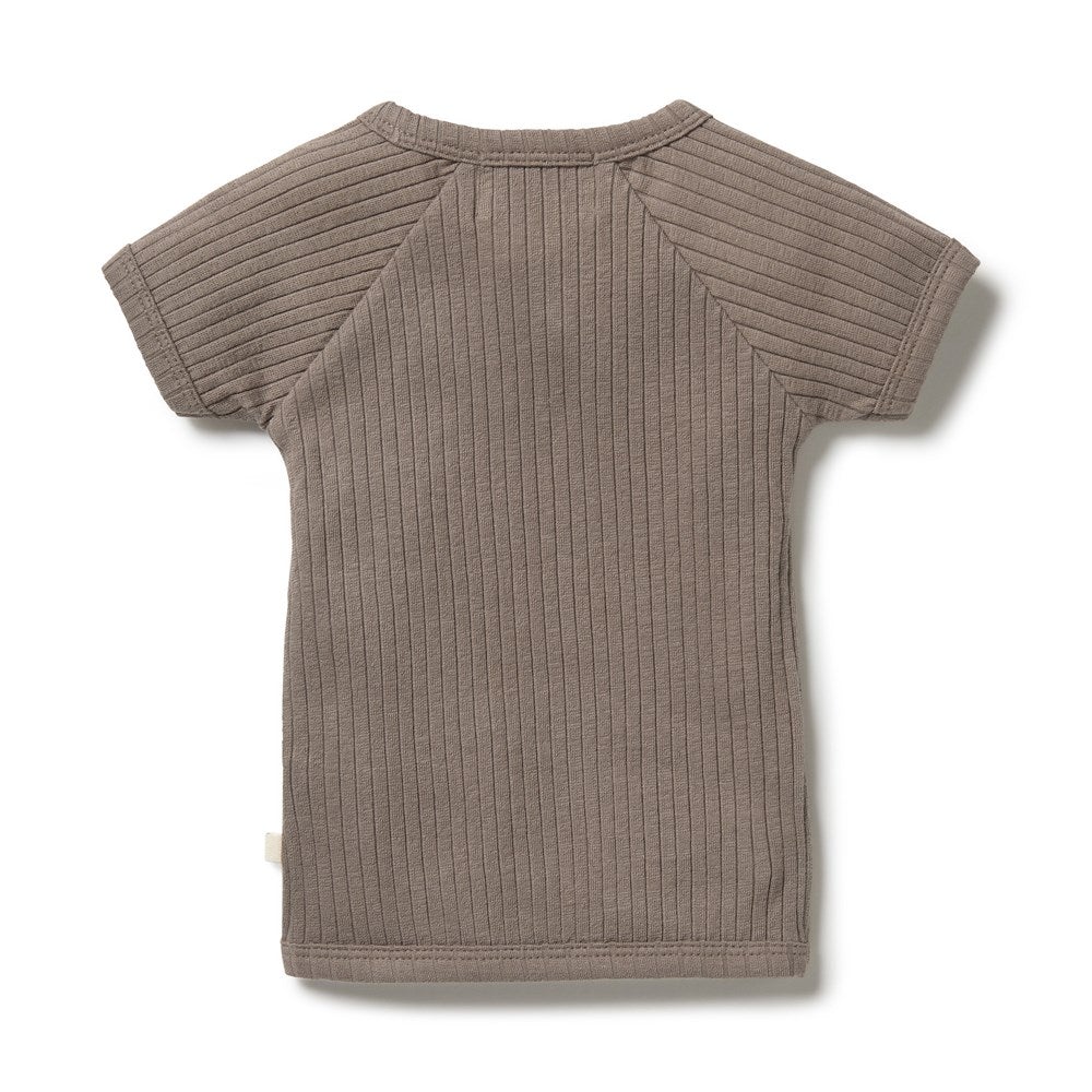 Brown Short Sleeve Kimono Top