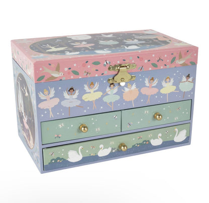 Enchanted Ballerina Musical Jewelry Box with 3 Drawers