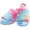 Tie Dye Rainbow Furry Slippers