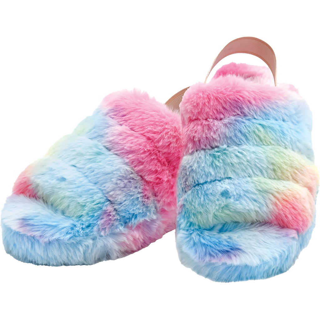 Tie dye fluffy deals slippers