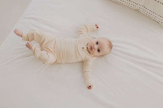 Cream Ribbed Henley Set